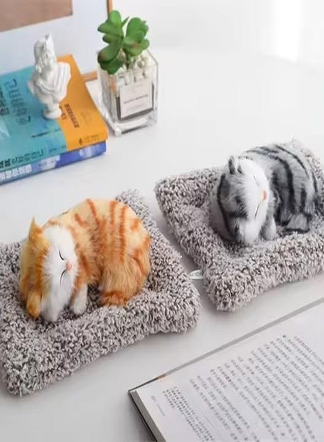 Oupstrive Cute Sleeping Cat Plush Toy with Meow Sound, Gift for Kids Car Dashboard Accessories(Multicolor, Pack of 1) - Image 5
